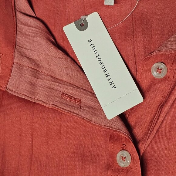 Anthropologie Relaxed Top Button Up Shirt Women Size XL Shiny Rose - Picture 12 of 16